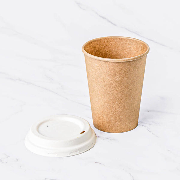 Bamboo Pulp Coffee Cup and Paper Lid  8 & 13 Oz