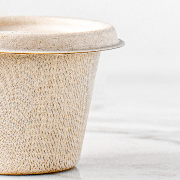Bagasse Sauce Cup + Lid - 59ML or 118ML