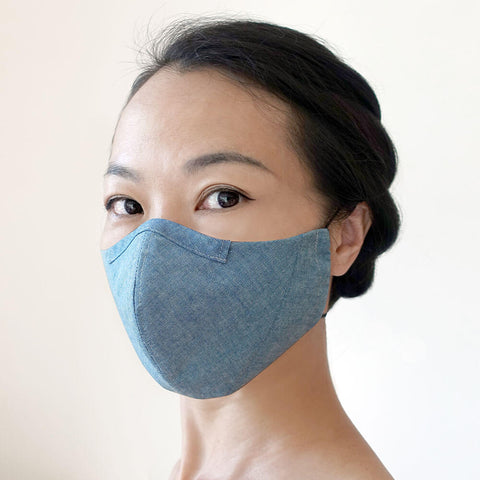 Reusable hand-crafted face mask BLUE