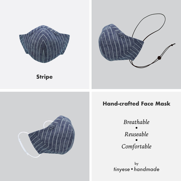 Reusable hand-crafted face mask Stripe